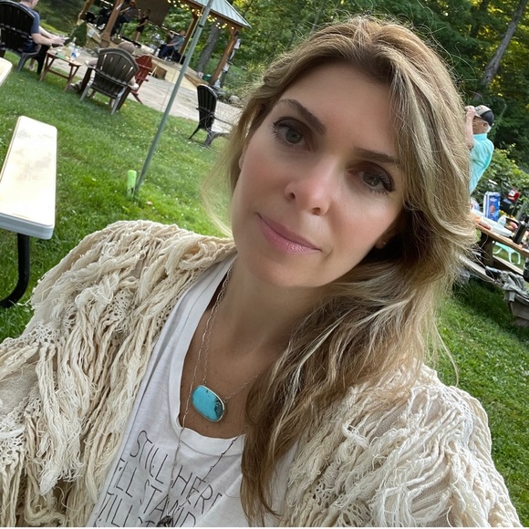 Large natural Kingman Turquoise pendant stone necklace in sterling silver wchain - Picture 9 of 15